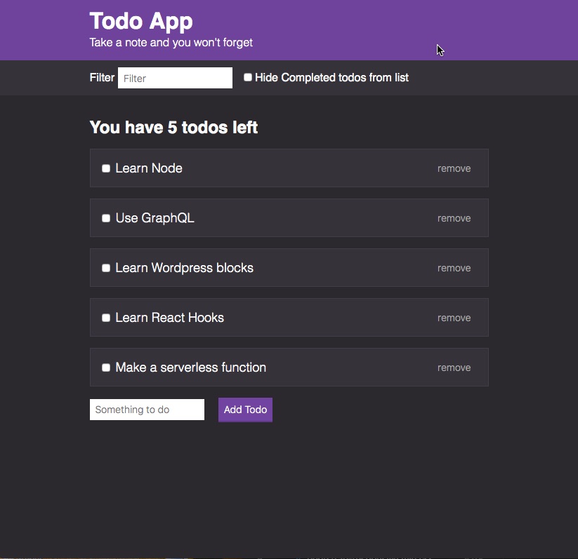 Todo javascript app